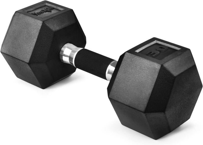 Yes4All Rubber Grip Encased Hex Dumbbell – Hand Weights With Anti-Slip 5-50 LBS Single - Image 1
